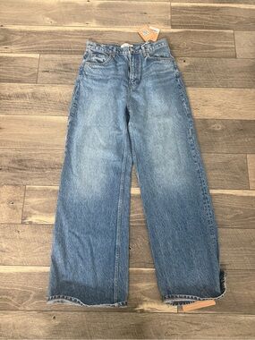 Reformation Wide Leg Jeans in Light Blue Denim